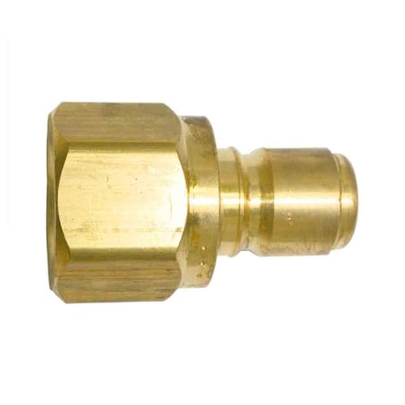 Interstate Pneumatics 1/2 Inch Straight Through Brass Coupler Plug x 1/2 Inch Female NPT CPNV880B